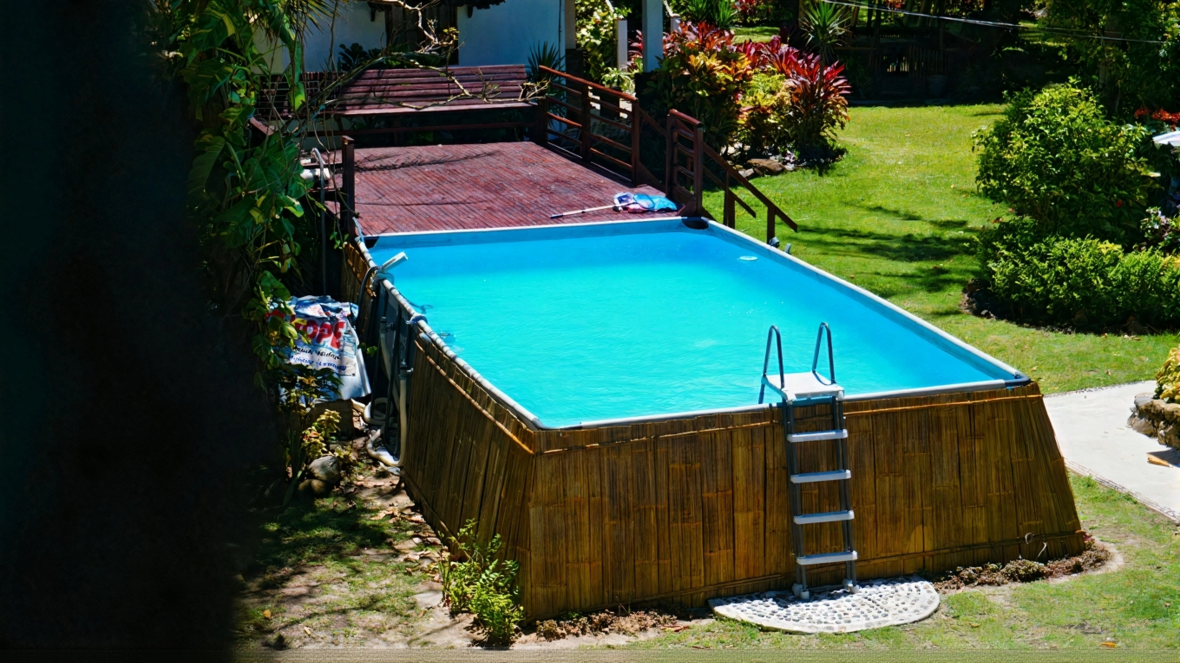 Pool overlooking the beach at Krui Surf Camp