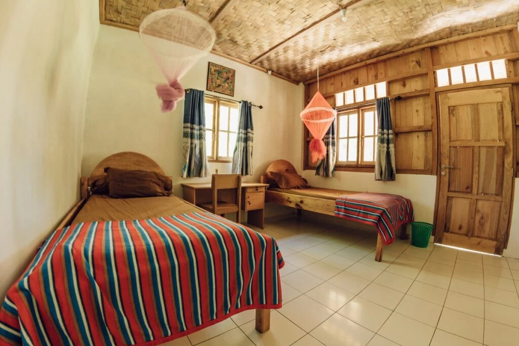 Private room interior at Krui Surf Camp