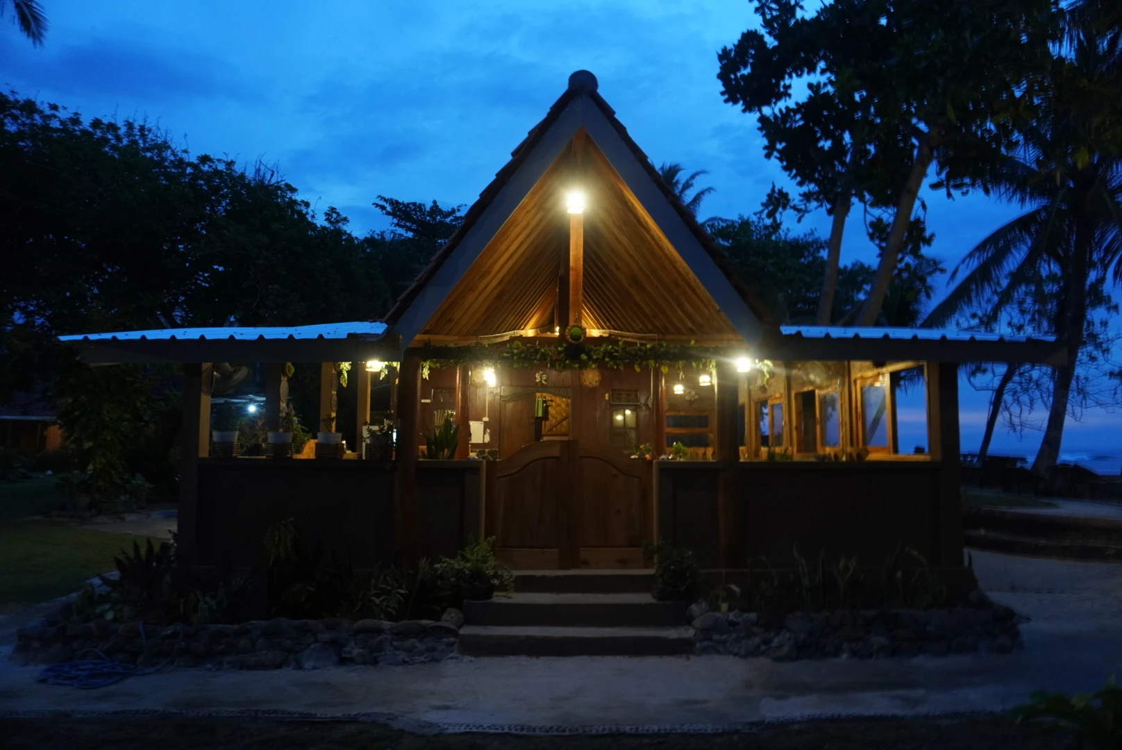 Oceanfront terrace at Krui Surf Camp, Krui, South Sumatra