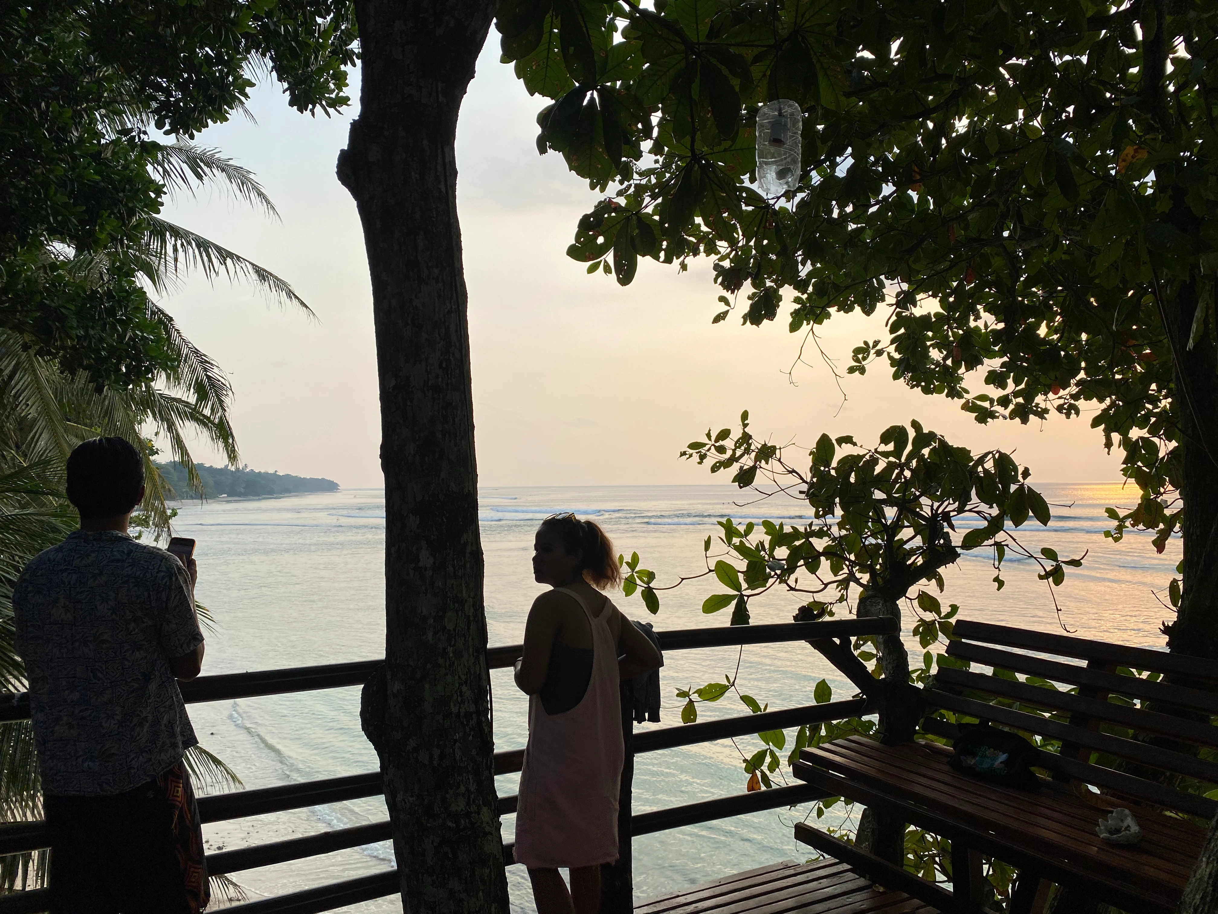 Treehouse accommodation at Krui Surf Camp, South Sumatra